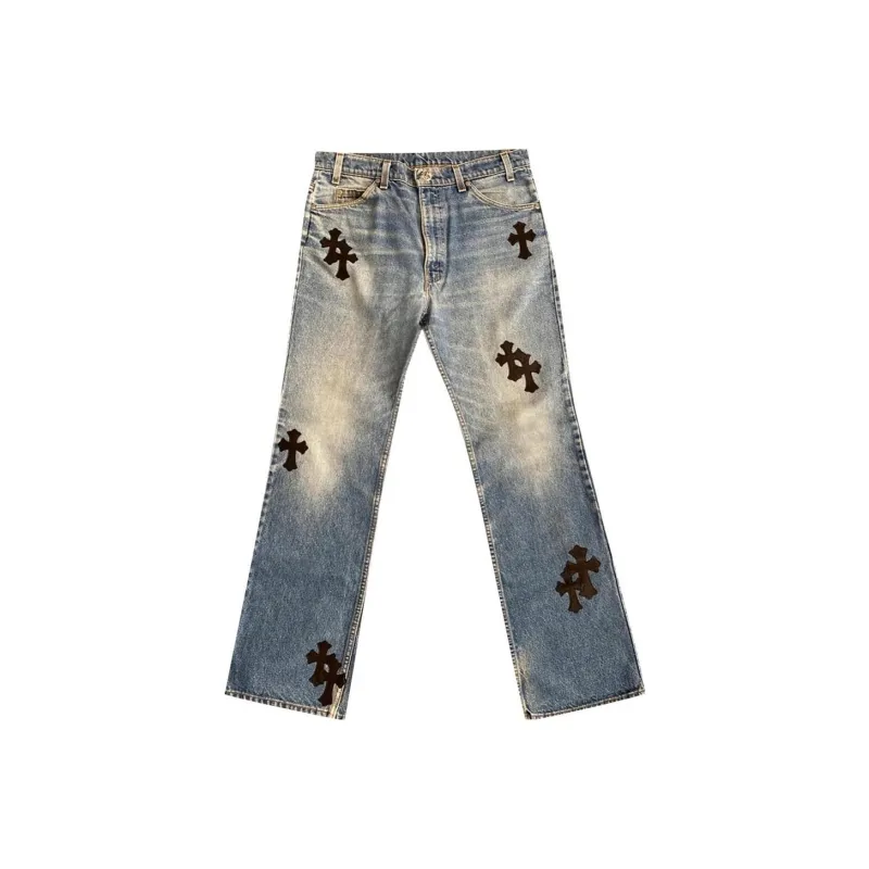 Chrome Hearts Jeans Men Blue-0