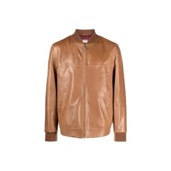 Brunello Cucinelli Leather Jackets Men Brown