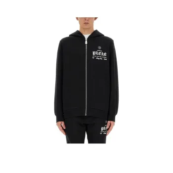 PHILIPP PLEIN Logo Printed Zipped Hoodie