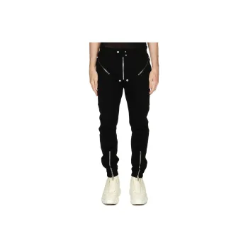 RICK OWENS Decorative zip Cotton Trousers