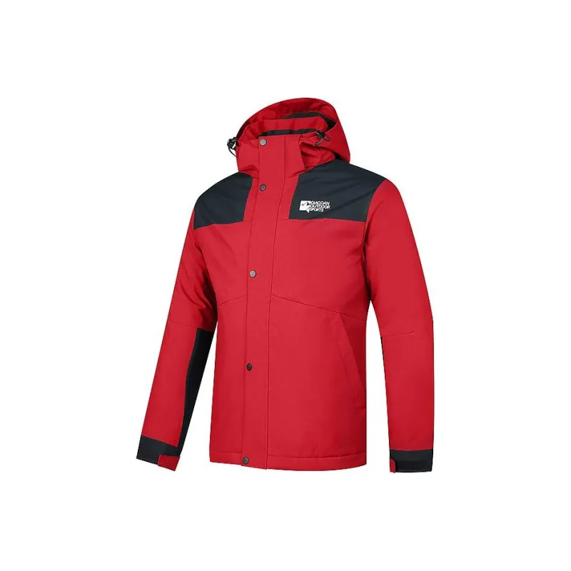 QIAODAN Trench Coat Men's Tomato Red/Black-0