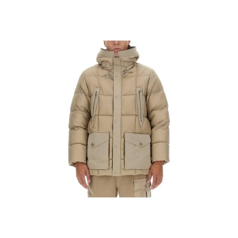 TEN C Norsel Drawstring Hooded Padded Coat-0