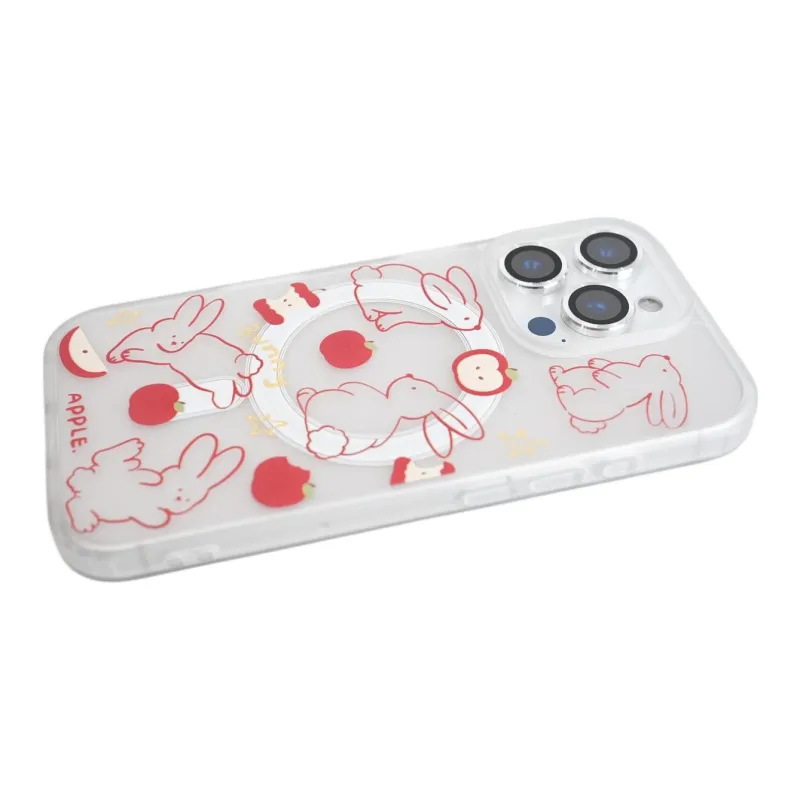 Sopi Acrylic Material Red Thread Rabbit Apple Phone Cases Compatible With IPhone 16/15 Pro Max/Apple 13/14 Pro/Max-7