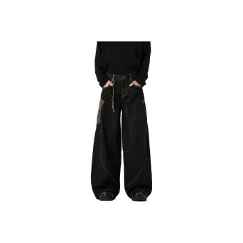 KIRHNE Jeans Unisex Black