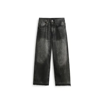 ZENGZHI Jeans Unisex Dirty Black