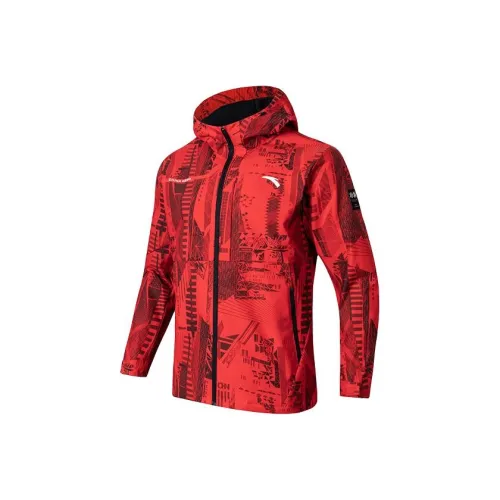 Anta Variety Training Collection Trench Coat Men's Classic Red/All Over Print
