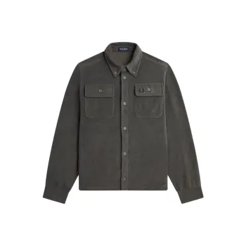 FRED PERRY Fleece Overshirt Jackets & Coats Men's Gray