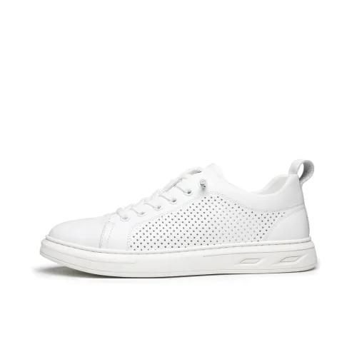 HD Slip Resistant, Abrasion Resistant, Lightweight, Breathable Low Top Skateboard Shoes Men's White