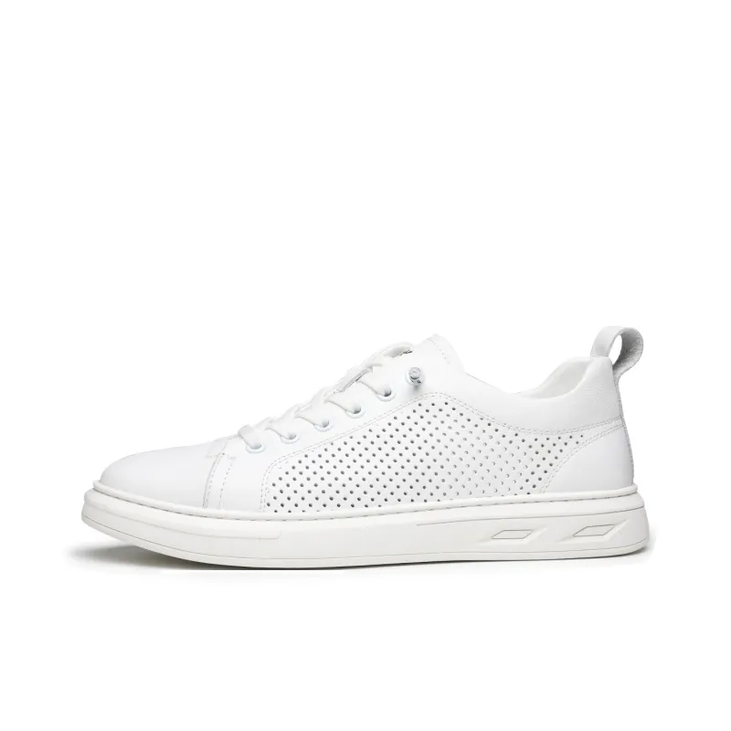 HD Slip Resistant, Abrasion Resistant, Lightweight, Breathable Low Top Skateboard Shoes Men's White-0