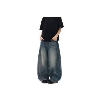 MEIPIN TANG Jeans Unisex Vintage Blue