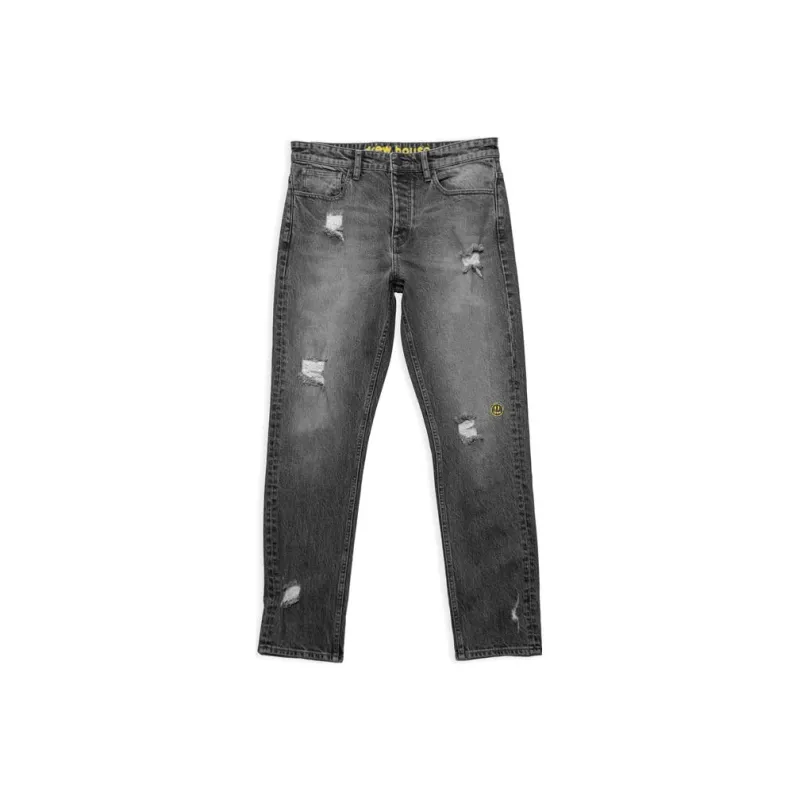 Drew House Smiley Collection Jeans Unisex Black Gray Color-0
