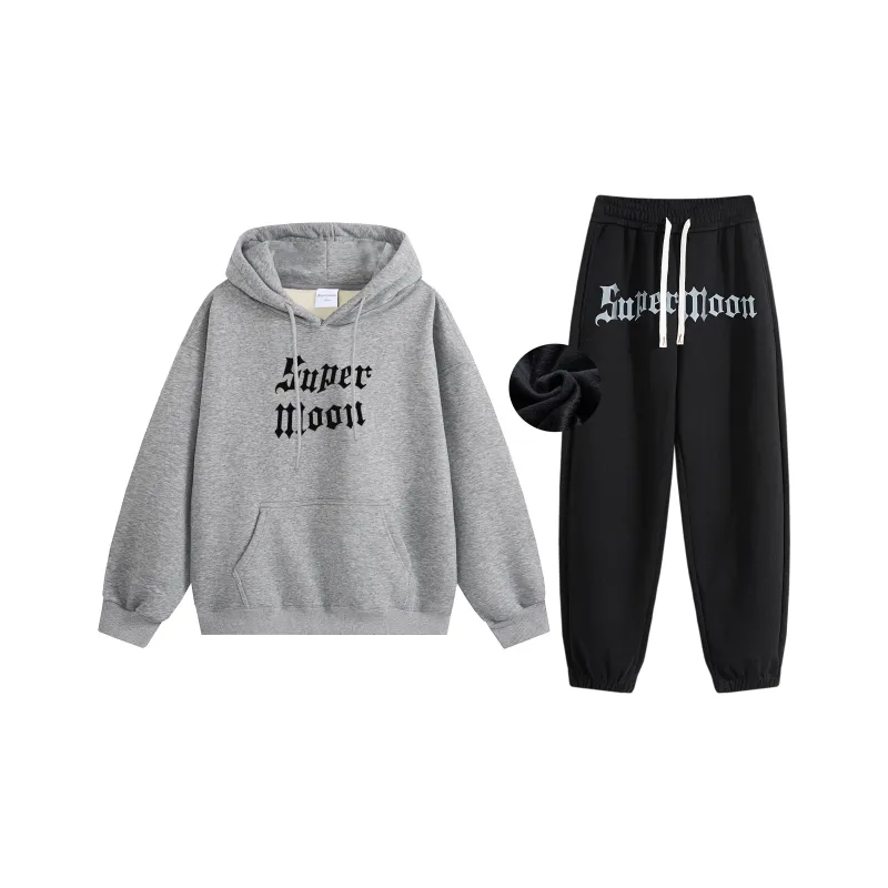 SUPERMOON Autumn And Winter Season Knitted Sports Pants Unisex Black-31