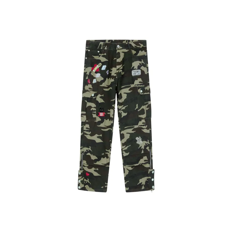 PASET Casual Pants Unisex Green Camouflage-0