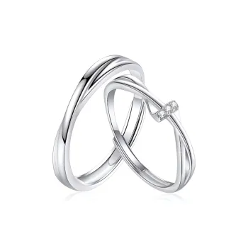 ZHIAIYONGHENG S999 Fine Silver Ring Pair Unisex