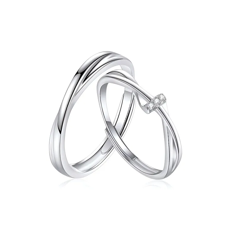ZHIAIYONGHENG S999 Fine Silver Ring Pair Unisex-0