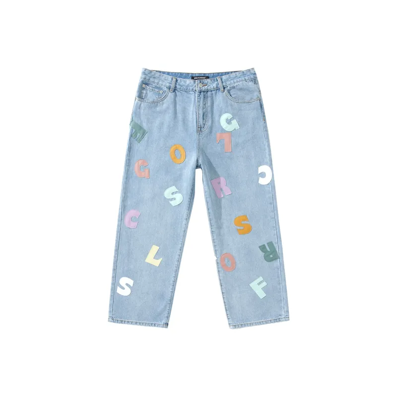 GOLFCROSS Straight Thickened Jeans Unisex-5