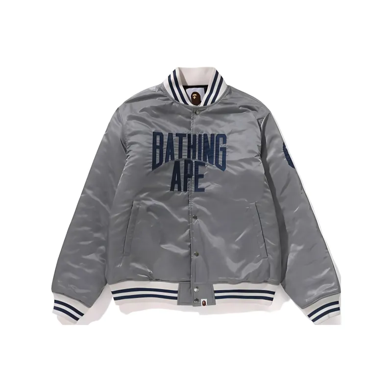 Bape Solid Camo Nyc Logo Nylon Varsity Jacket-0