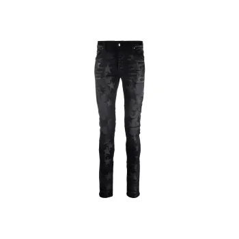 AMIRI Chemist Leather Star Aged Jeans