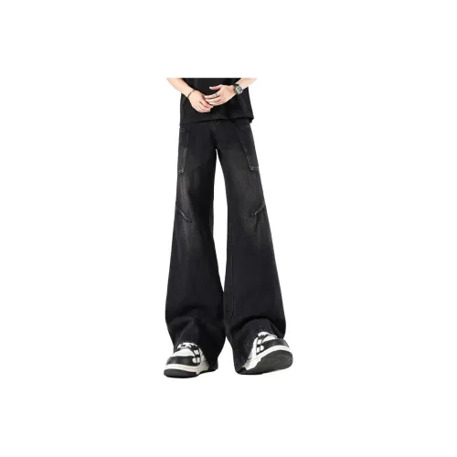 HOKLV Jeans Unisex Black Gray Color