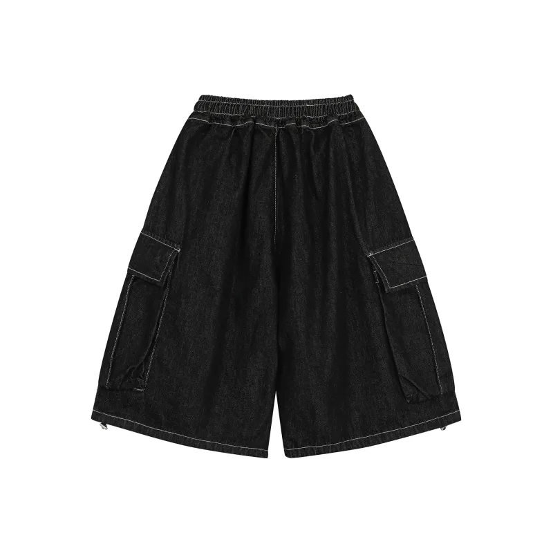 Libito Denim Shorts Unisex Black-1