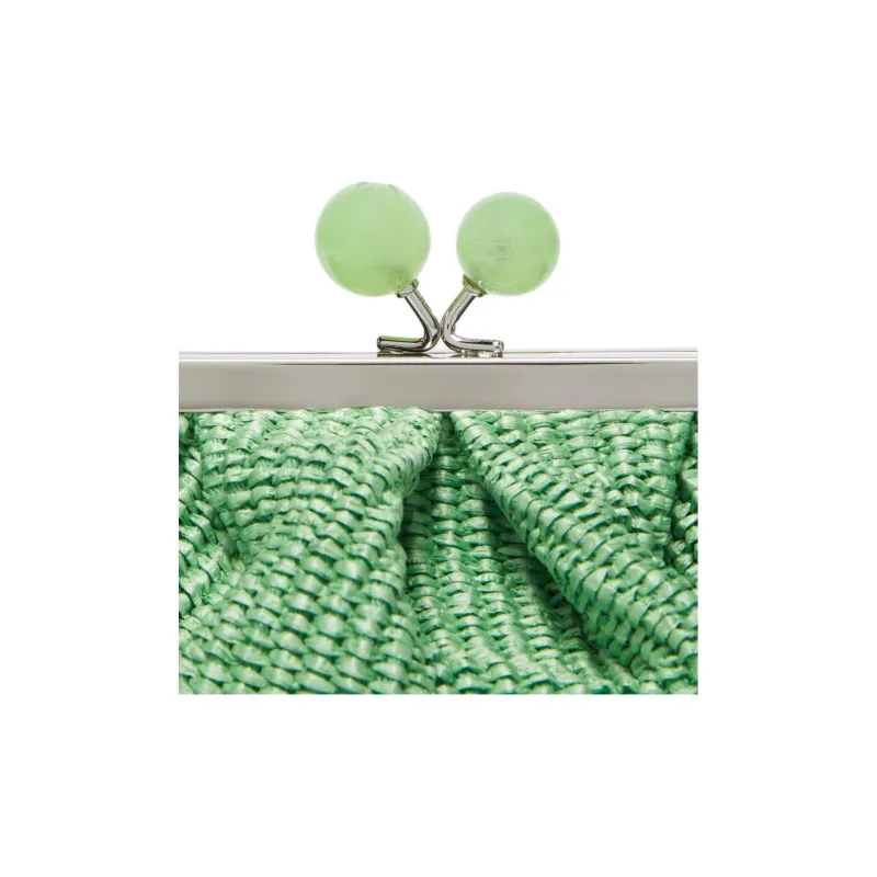 WEEKEND MaxMara Cotton Shoulder Bag Small Size Women's Emerald-5