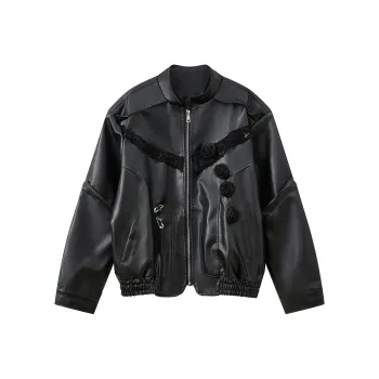 Non Allergic Leather Jackets Unisex Black