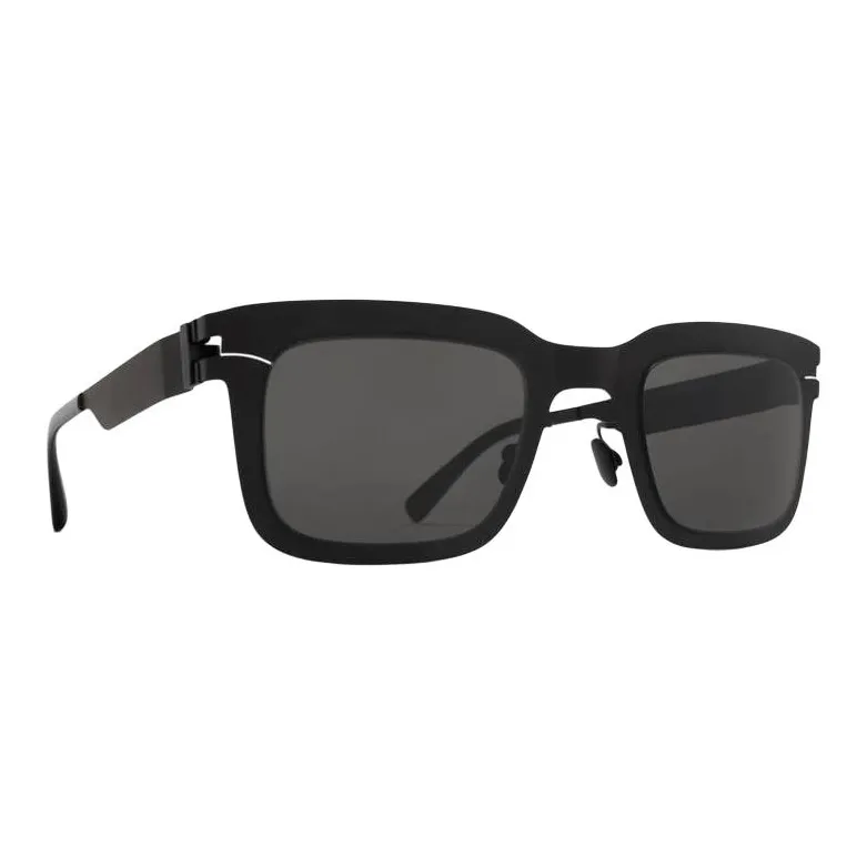 MYKITA Stainless Steel Silicone Round Sunglasses Unisex Black-1