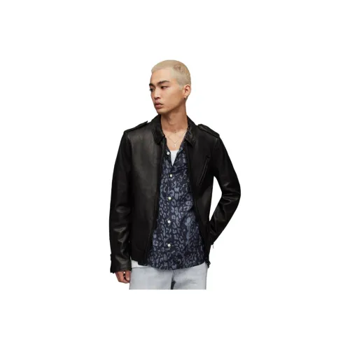 ALLSAINTS Leather Jackets Men Black