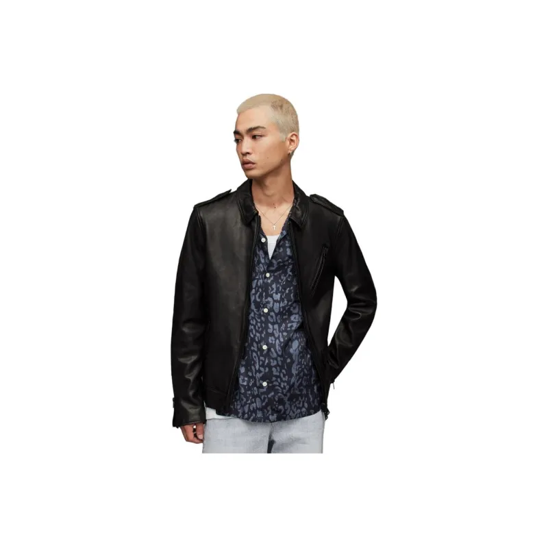 ALLSAINTS Leather Jackets Men Black-0