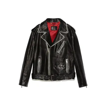 GUCCI Leather Jackets Men Black