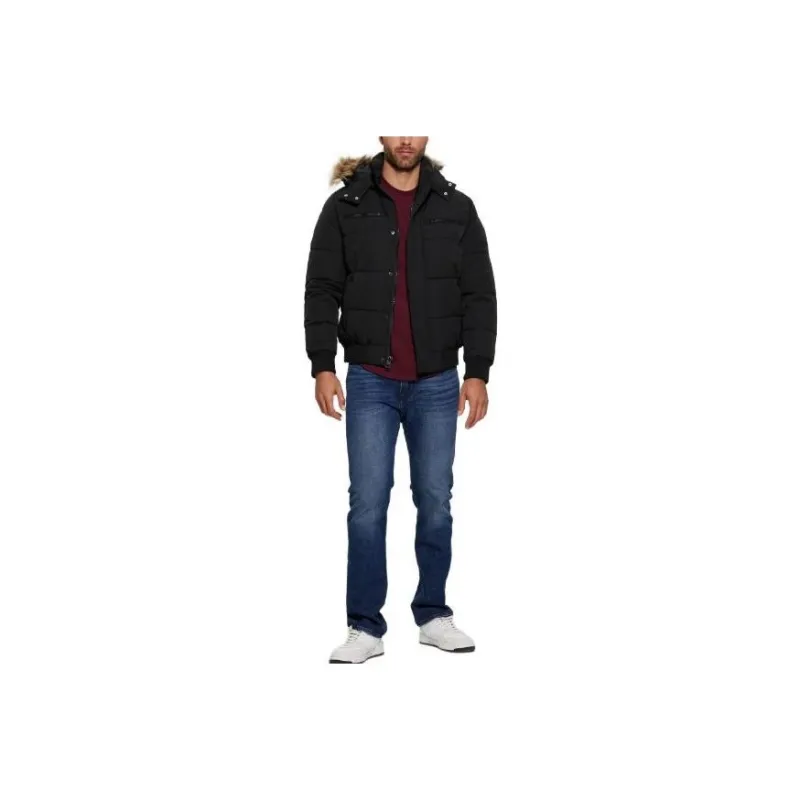 GUESS Heavy Flight Puffer Jacket Jackets Coats Men's Black-0