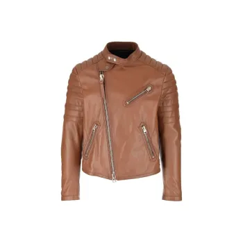TOM FORD Leather Jackets Men Brown