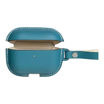 HERMES Swift Calfskin Earphone Case Unisex 75 Bley Jean Denim Blue