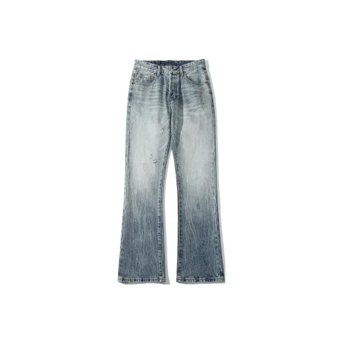 GROOL Jeans Unisex Water Ripple Nostalgic Blue