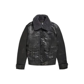 G-STAR RAW Leather Jackets Men Black