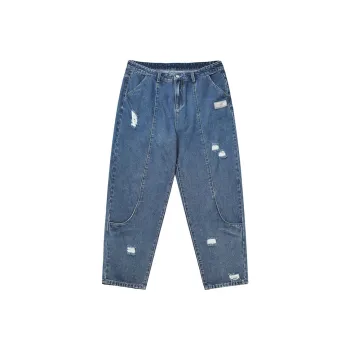 WAYNEXZAVIER Straight Jeans Men's Dark Blue
