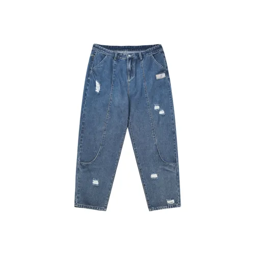 WAYNEXZAVIER Straight Jeans Men's Dark Blue