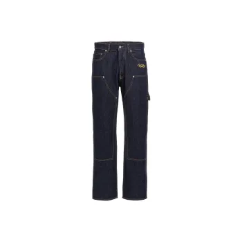 OFF WHITE Logo Patch Straight Leg Jeans