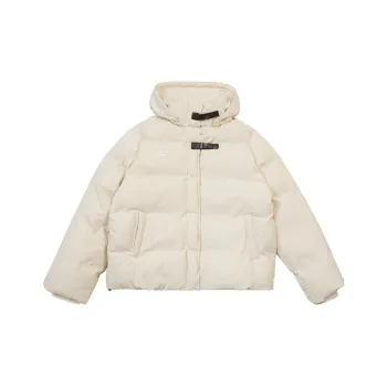 Crying Center Puffer Jackets Unisex Cream White
