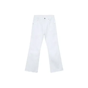Voguo Relay Micro-Stretch Mid-Rise Jeans Micro Horns Unisex White