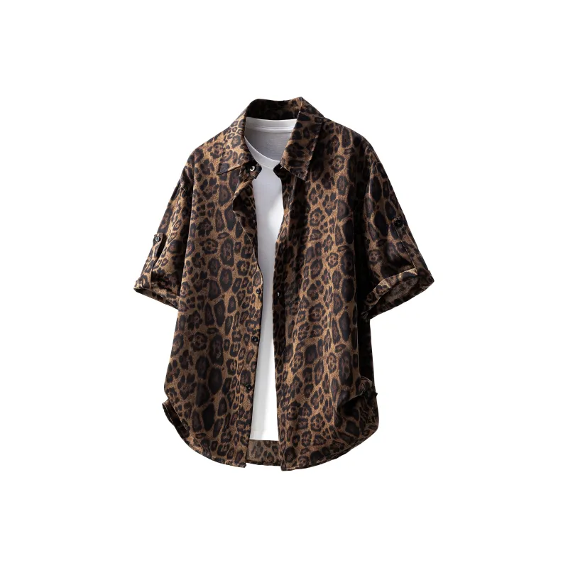 URBAN AUTHENTIC Shirt Matching Set Unisex Leopard Print-2