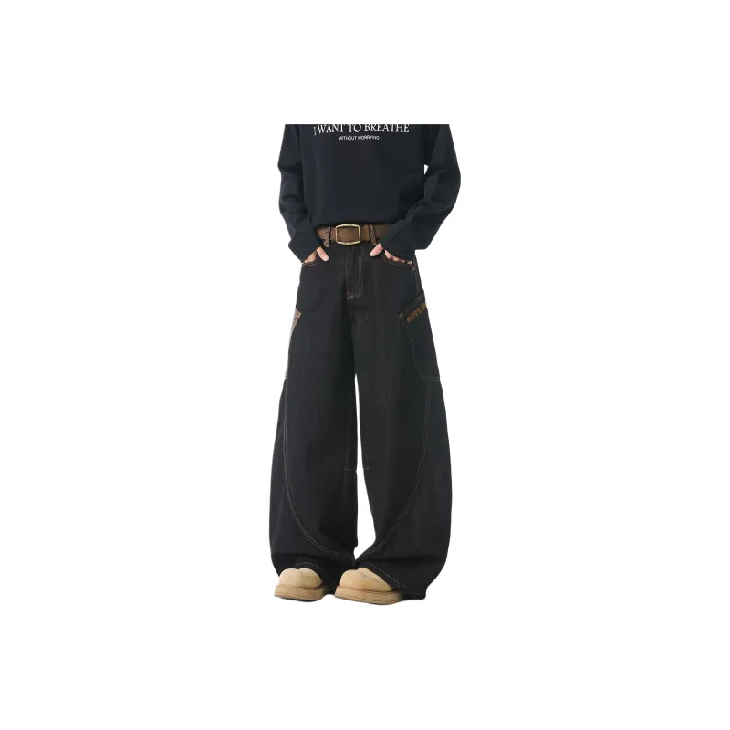 HOKLV Jeans Unisex Black-0