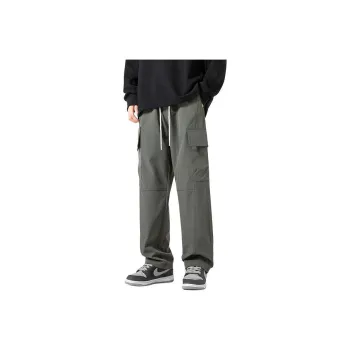 WOOD SOON Straight Fit Sports American Luxury Streetwear Casual Pants Men's