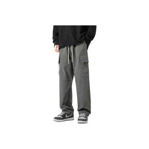 WOOD SOON Straight Fit Sports American Luxury Streetwear Casual Pants Men's
