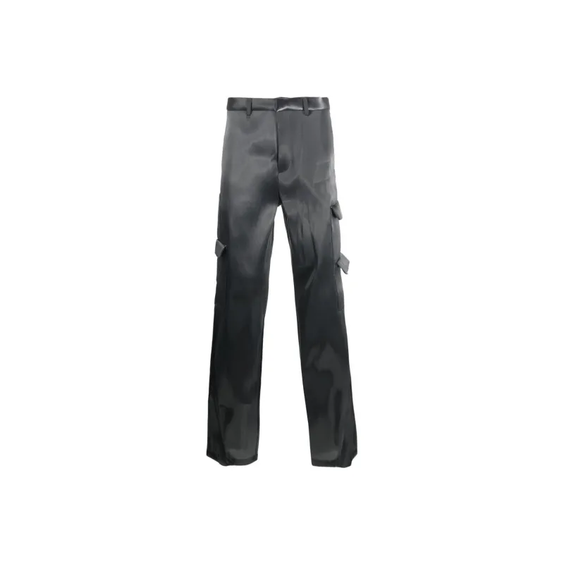 HELIOT EMIL Liquid Metal Straight leg Cargo Trousers-0