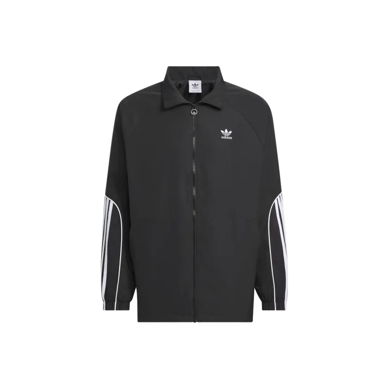 Adidas Originals 3 Stripes Coach Jacket Jackets Coats Men's Black-0