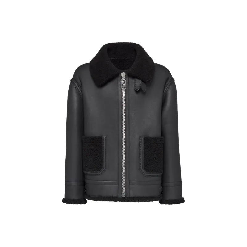 FENDI Leather Jackets Men Black-0