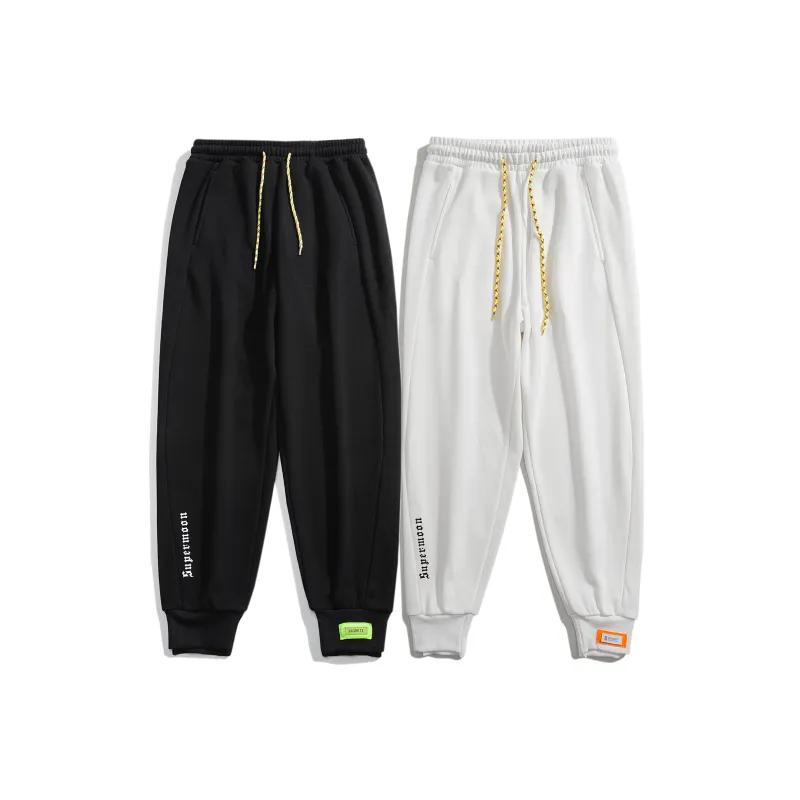 SUPERMOON Autumn And Winter Season Knitted Sports Pants Unisex Black-18