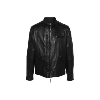 PARAJUMPERS Justin Zip-up Leather Jacket