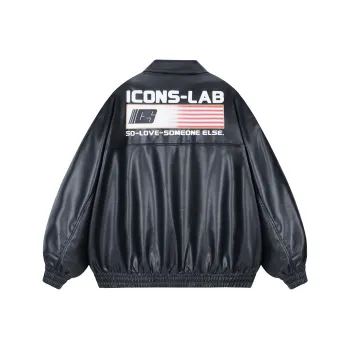 ICONS Lab Leather Jackets Unisex Black